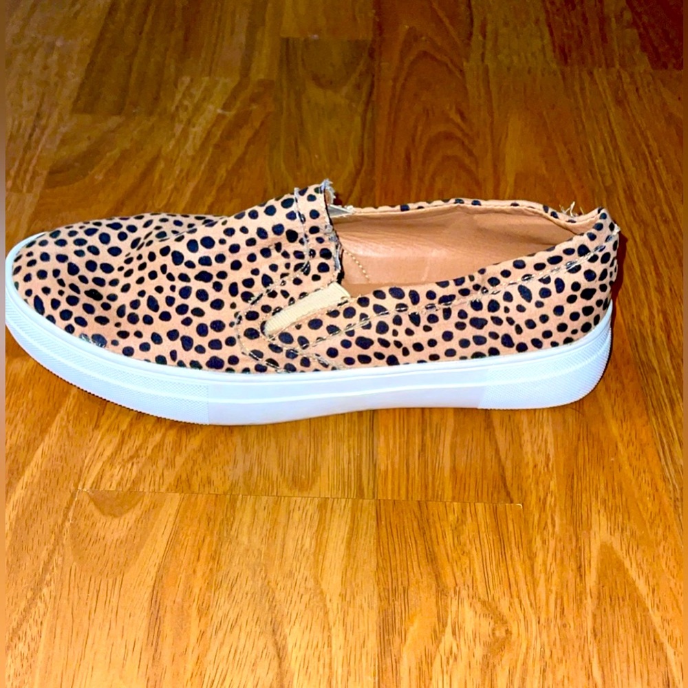 Cheetah print slip ons